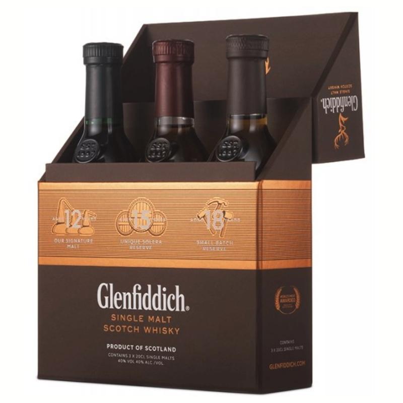 Glenfiddich Gavesæt 12+15+18 års 40% (3x20cl.)